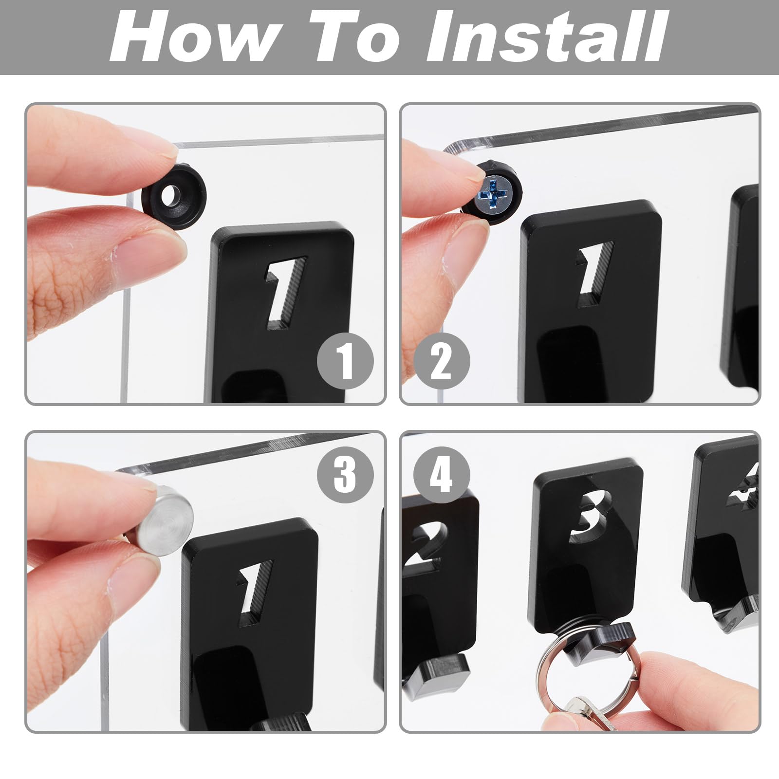 Amazon.com: Beeveer Acrylic Key Board with 30 No. Hooks Wall Mount